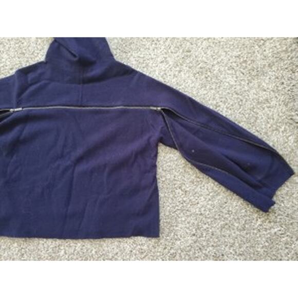 A|X Armani Exchange 100% Wool Dark Blue Hooded Sweater, Xlarge - Picture 4 of 8